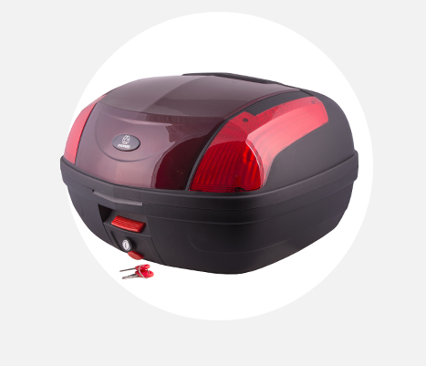 Kufer Moretti MR-889, czerwony, czerwony odblask